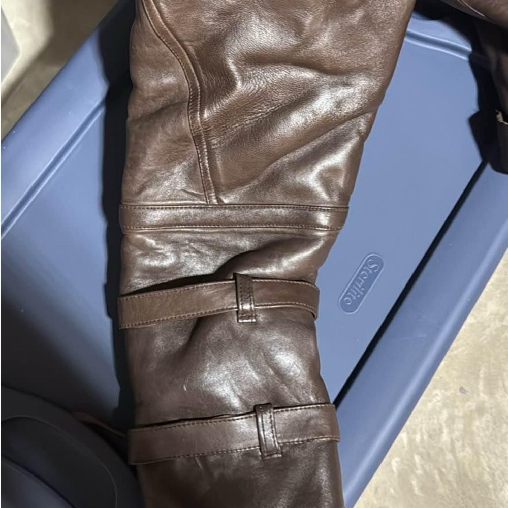Native Brown Bomber Jacket with Ribbed Cuffs - Picture 3 of 3